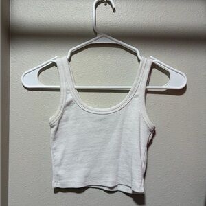 White Ribbed Crop Top